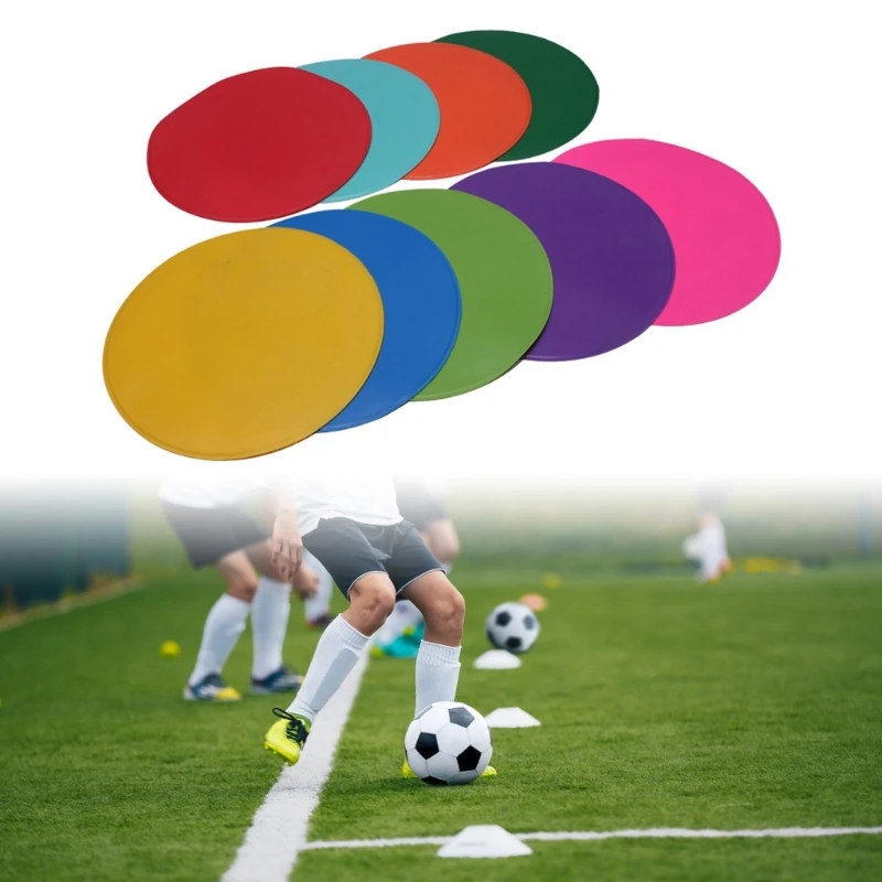 

9Pcs Round Football Training Cones Spots Markers Floor Disc NonSlip Agilitys Markers Flat Field Cones Floor Dots 24BD