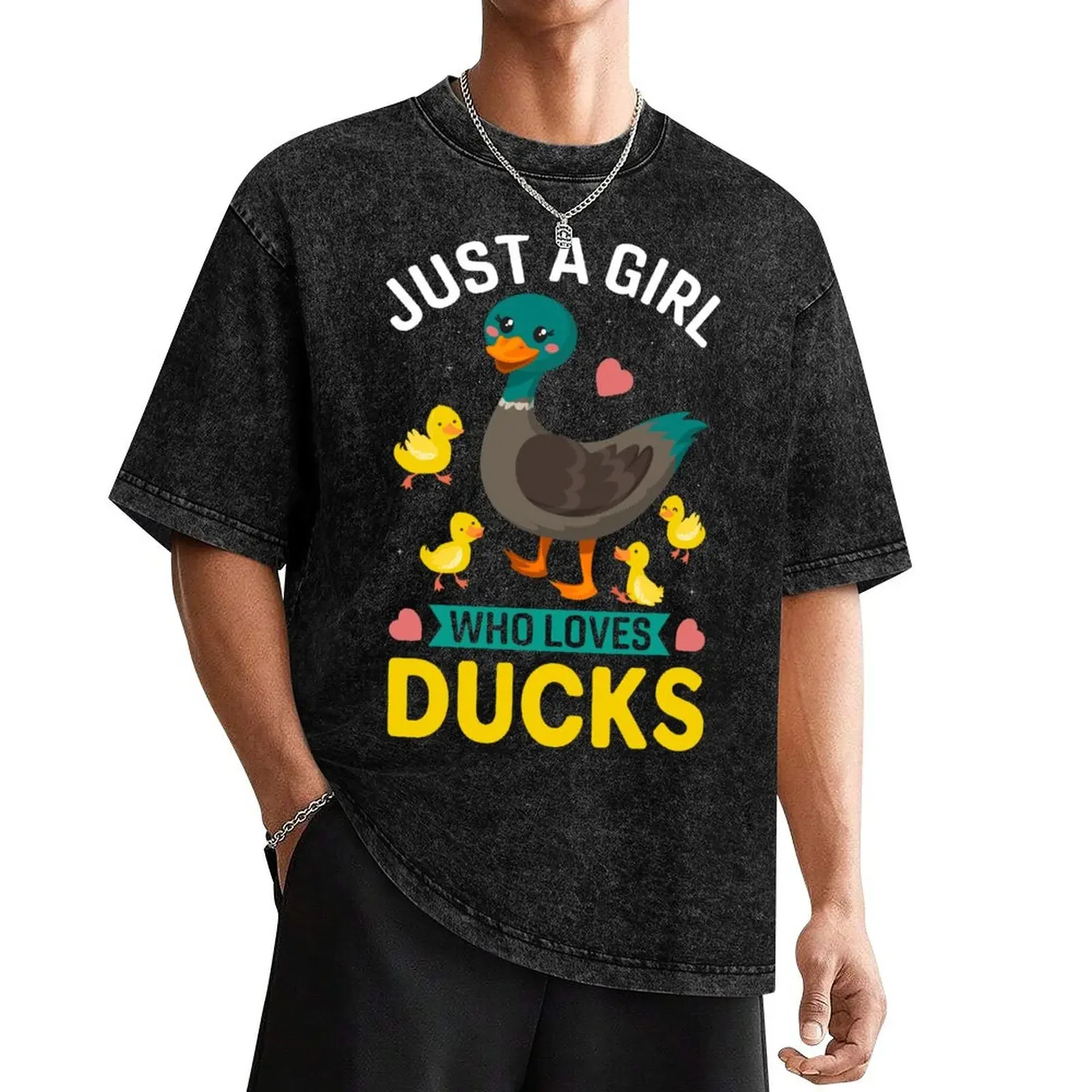 

Funny Just a Girl Who Loves Ducks Cute Duck Lover Owner Gift T-Shirt customs design your own street wear men clothing