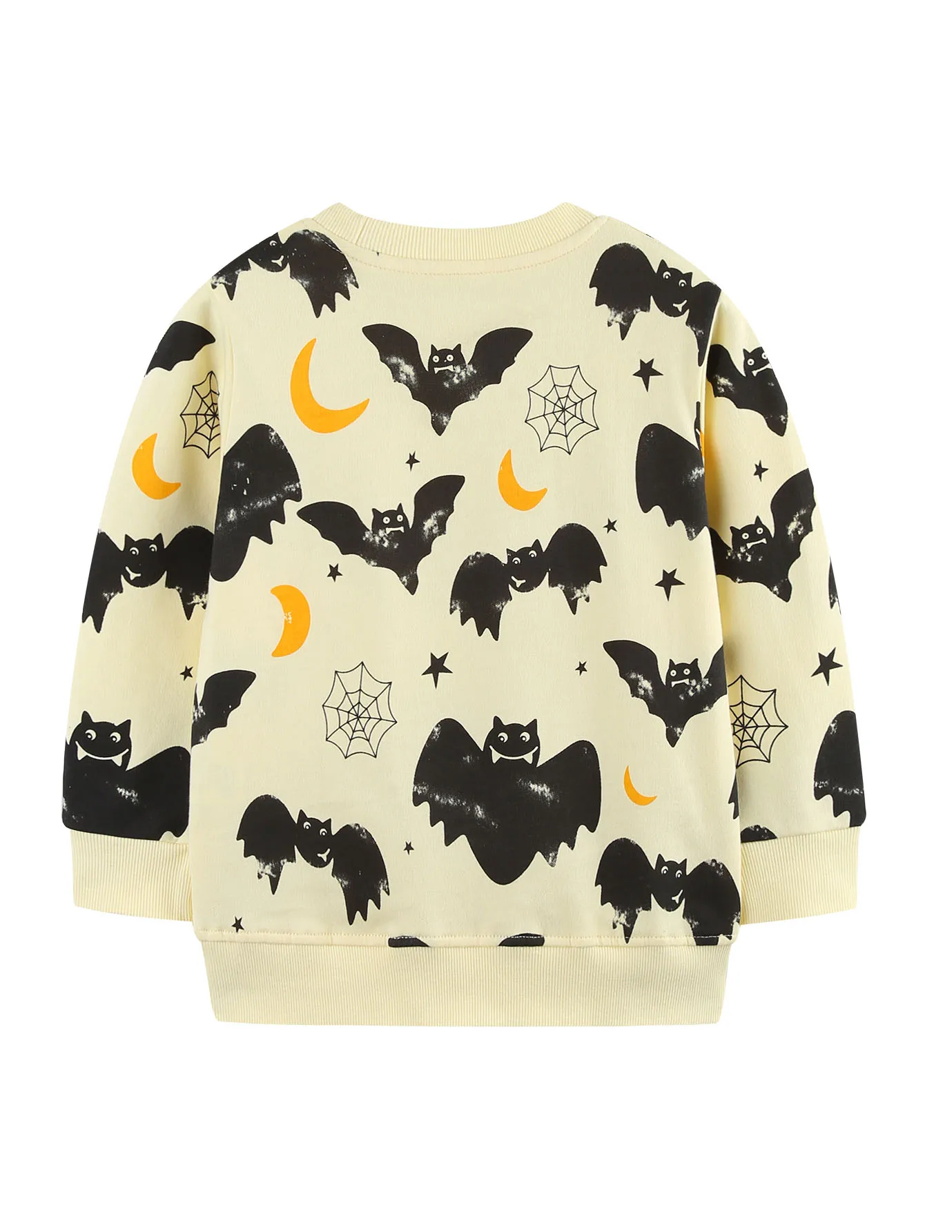 TUONXYE Jungen Baumwoll-Sweatshirt mit Halloween-Kürbis- und Fledermaus-Motiv, Rundhalsausschnitt, lange Ärmel, Pullover, lässige Herbstoberteile für Kinder, Herbstkleidung. – Detail 3