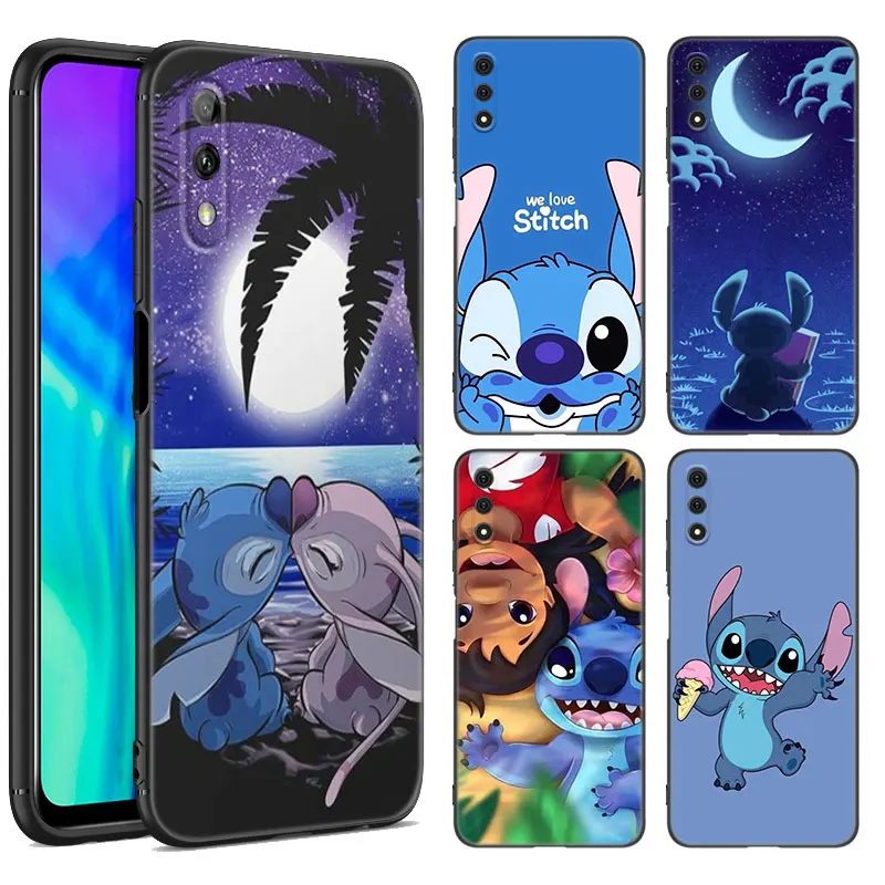 Cartoon Lilo & Stitch Phone Case For Huawei Y6 Y7 Y9 Prime Y5 Lite 2018 2019 Y5P Y6P Y6S Y7A Y7P Y8P Y8S Y9A Y9S TPU Black Cover