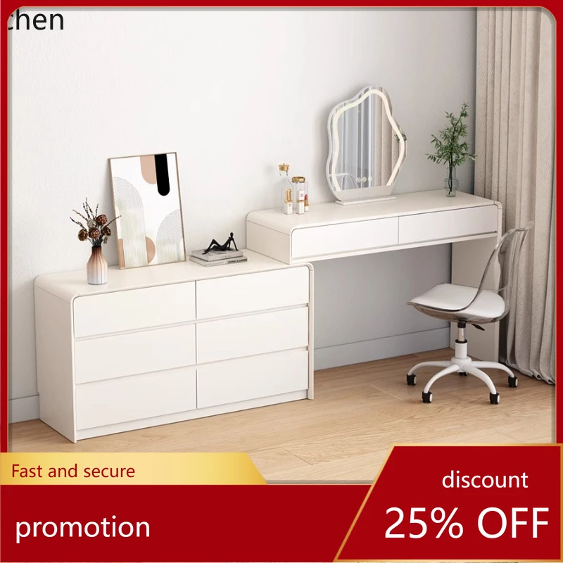 

ZML solid wood dresser chest integrated household simple modern bedroom bedside retractable dressing table