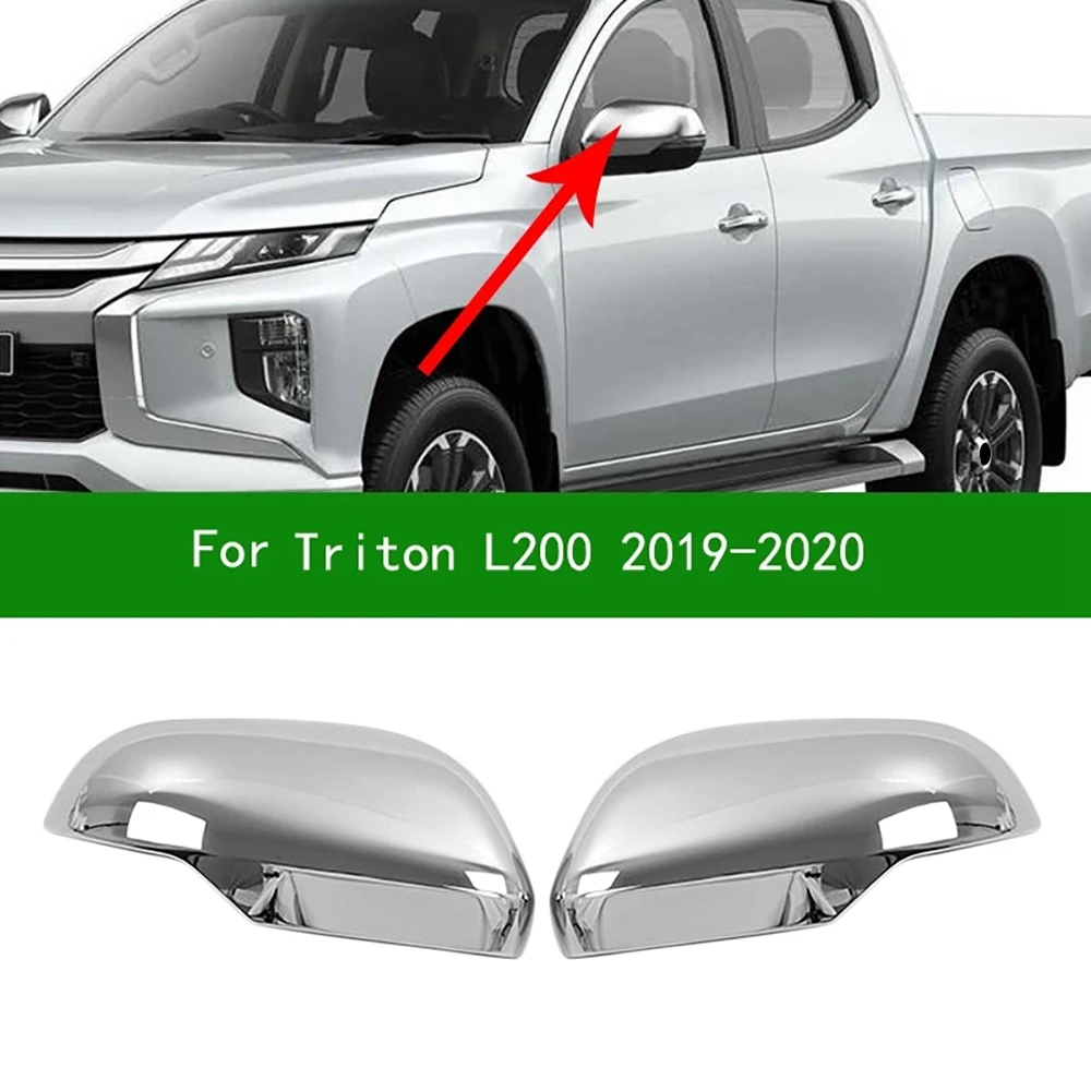 Car Chrome Rear View Rearview Side Glass Mirror Cover Trim Frame Side Mirror Caps for Mitsubishi Triton L200 2019-2021