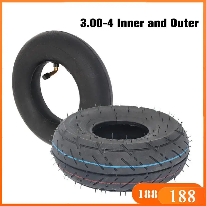 Mini two-stroke four-wheel ATV motorcycle parts suitable for electric scooters, E300 E325 shaver bags, 3.00-4 tires