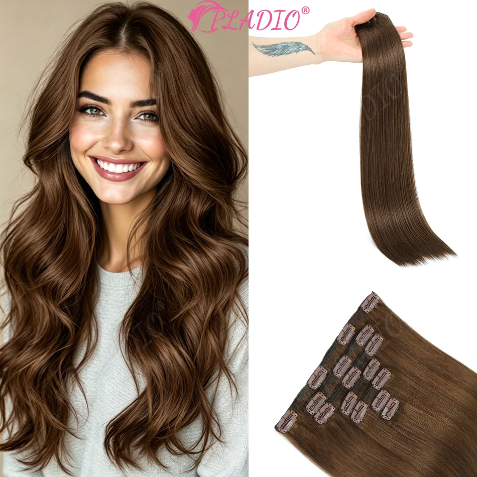 100-human-hair-clip-in-extensions-color-4-7pcs-120g-remy-invisible-natural-double-weft-silky-straight-for-women