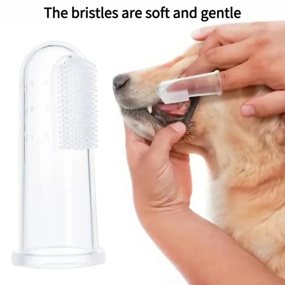 Silicone Pet Finger Toothbrush 10Pcs Super Soft Dog Cat Dental Care Brush Tartar Bad Breath Cleaning Tool For Pets