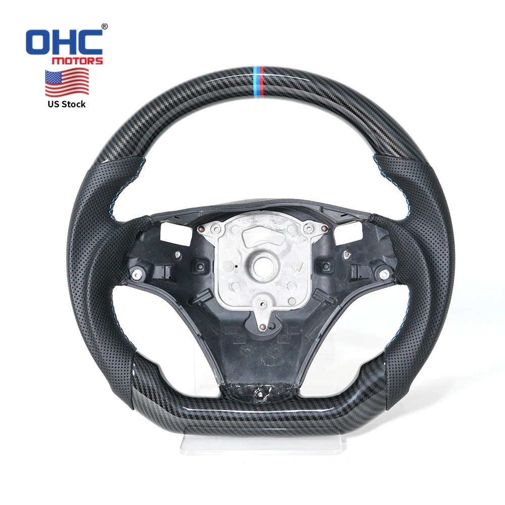 

USA Warehouse Hydro Dip Carbon Fiber Steering Wheel for E93 M3 E91 E92 3 Series 335i 320i E90 Sport with Big Paddle Holes