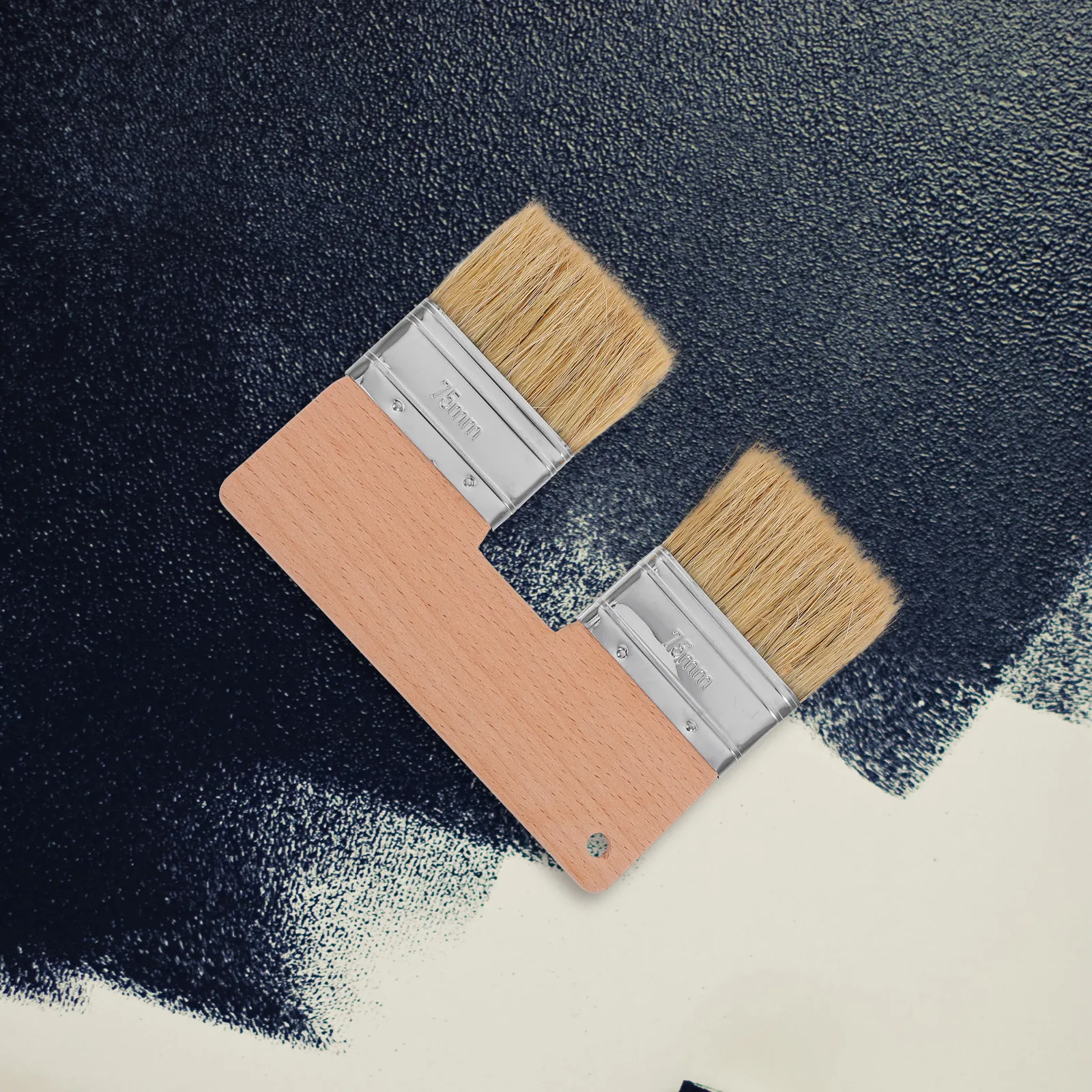 Double Heads Natural Pig Bristle Flat Painting Brush U Shaped Art Brush Double Color Oil Acrylic Paint Tool Artist Brushes Oil
