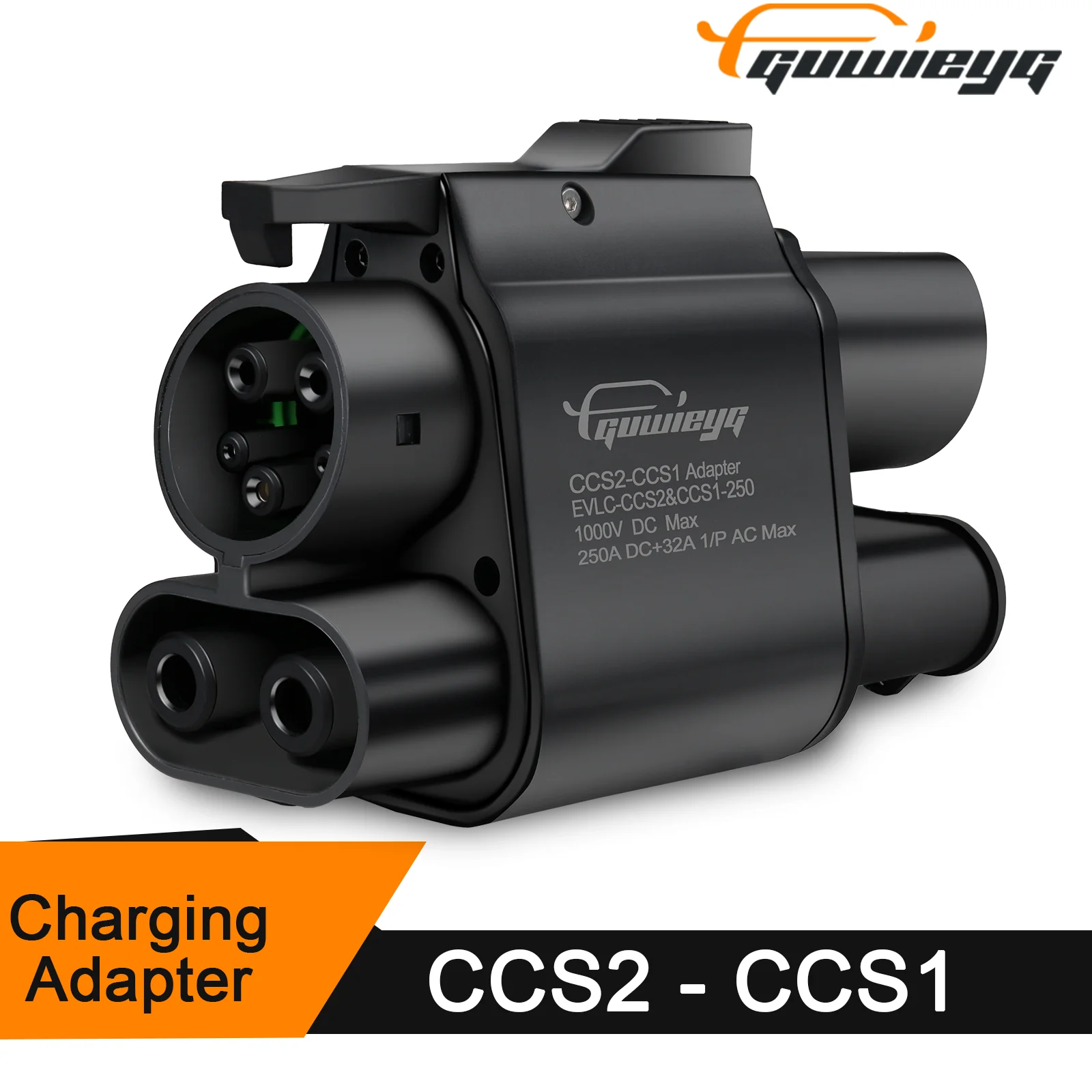 GUWIEYG DC+AC CCS2 to CCS1 Adapter CCS2 Charger Adapter for CCS1 EV 250A 100V Support CCS2 and Type2 Charger for CCS1 EV