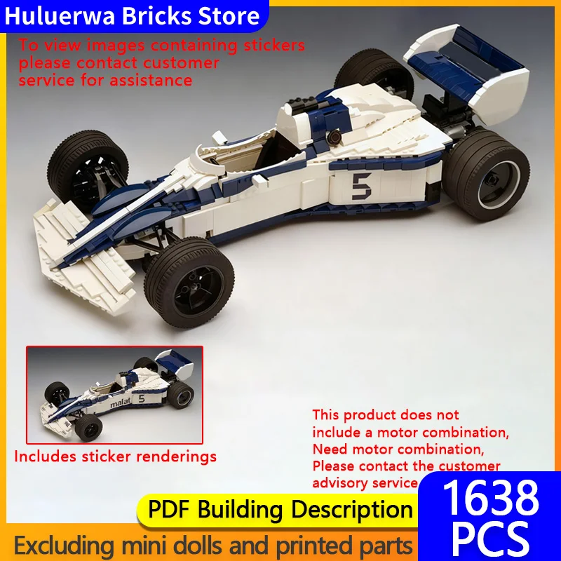 

Speed Racing Car Model MOC Building Bricks BT52 Formula Racing Modular Technology Children Holiday Gifts Assemble Toys Suit