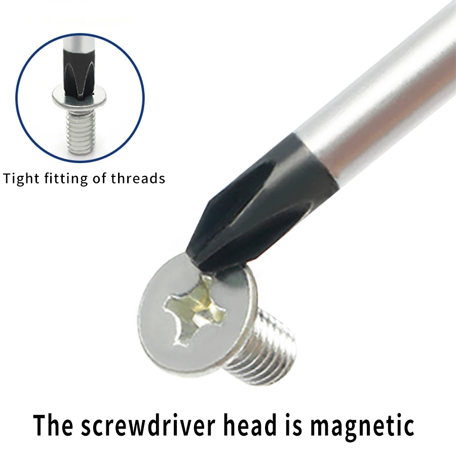 7+1pcs Screwdriver set with magnetic booster included Includes flat head and Philips All models, big and small, are well matched