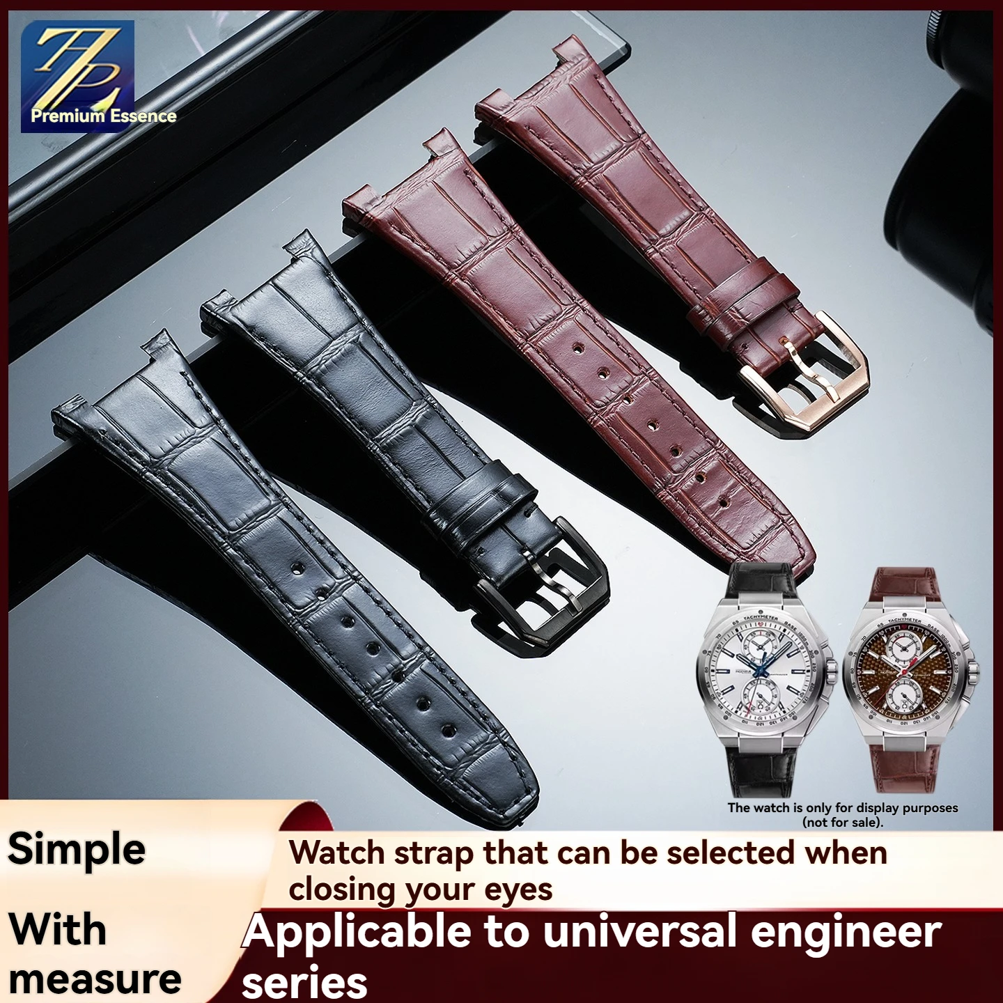 For IWC Engineer AMG series IW500501/500502/500503 IW322503/504 crocodile leather genuine leather watch with cowhide bracelet