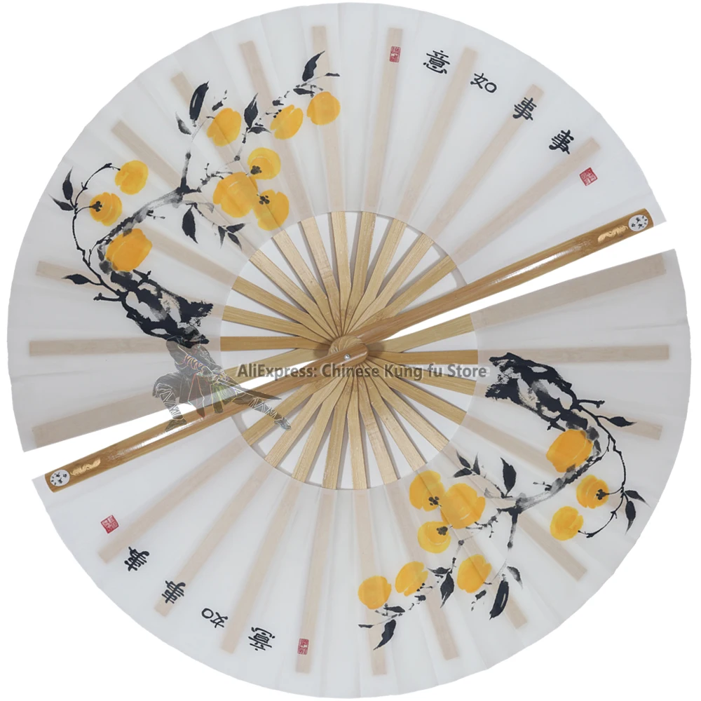 High Quality Bamboo Chinese Kung fu Fan Wushu Martial arts Tai Chi Fans Beautiful