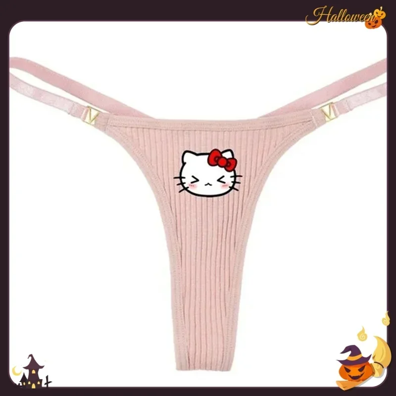 Kawaii Cinnamoroll Kuromi Hello Kitty My Melody Cartoon Cute Anime Sanrio Thong Sexy Thong Breathable Cotton T Pants