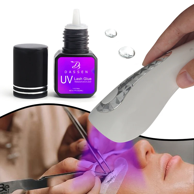 Dassen UV Lash Glue UV LED Curing Lamp For Eyelash Extension Waterproof and oil proof  Strength adhesive for eyelash UV GLUE