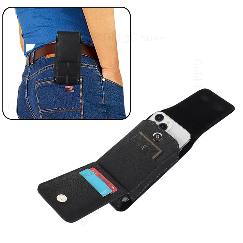 

For Samsung S26 Edge S25 Ultra 360° Clip Waist Bag Leather Magnetic Case For Galaxy S25FE S25 Edge S24 S23 S22 Flip Wallet Pouch