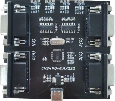 USB to 4-way RS232 Serial Port TTL Multiple Serial Port to High-speed CH344Q Module MAX232 Burning Without Drive