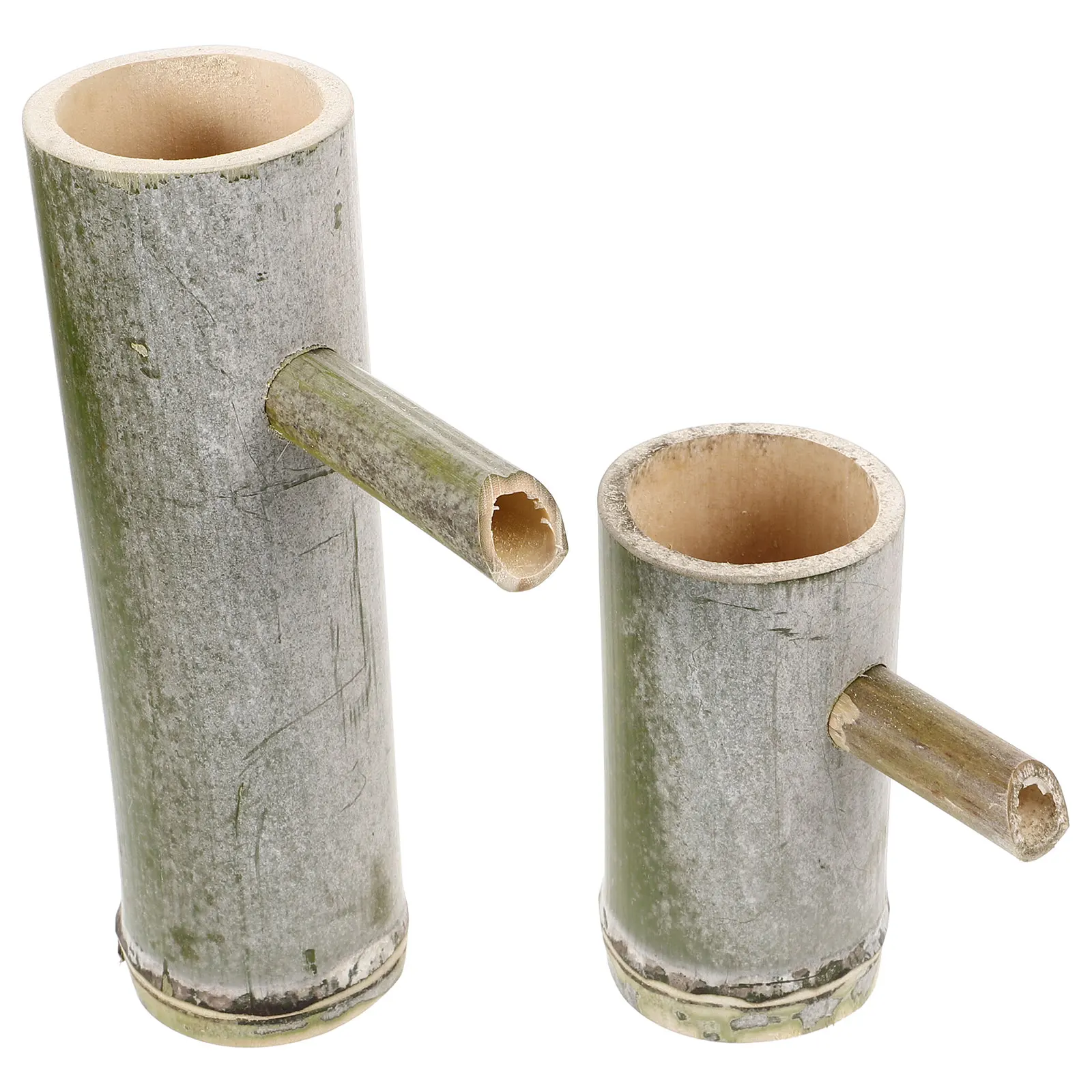 

2pcs Creative Water For Garden Outdoor Fish Tank Decor, Garden Decor Spout, Diy Patio Fountain, Small Bamboo Tube Decoration
