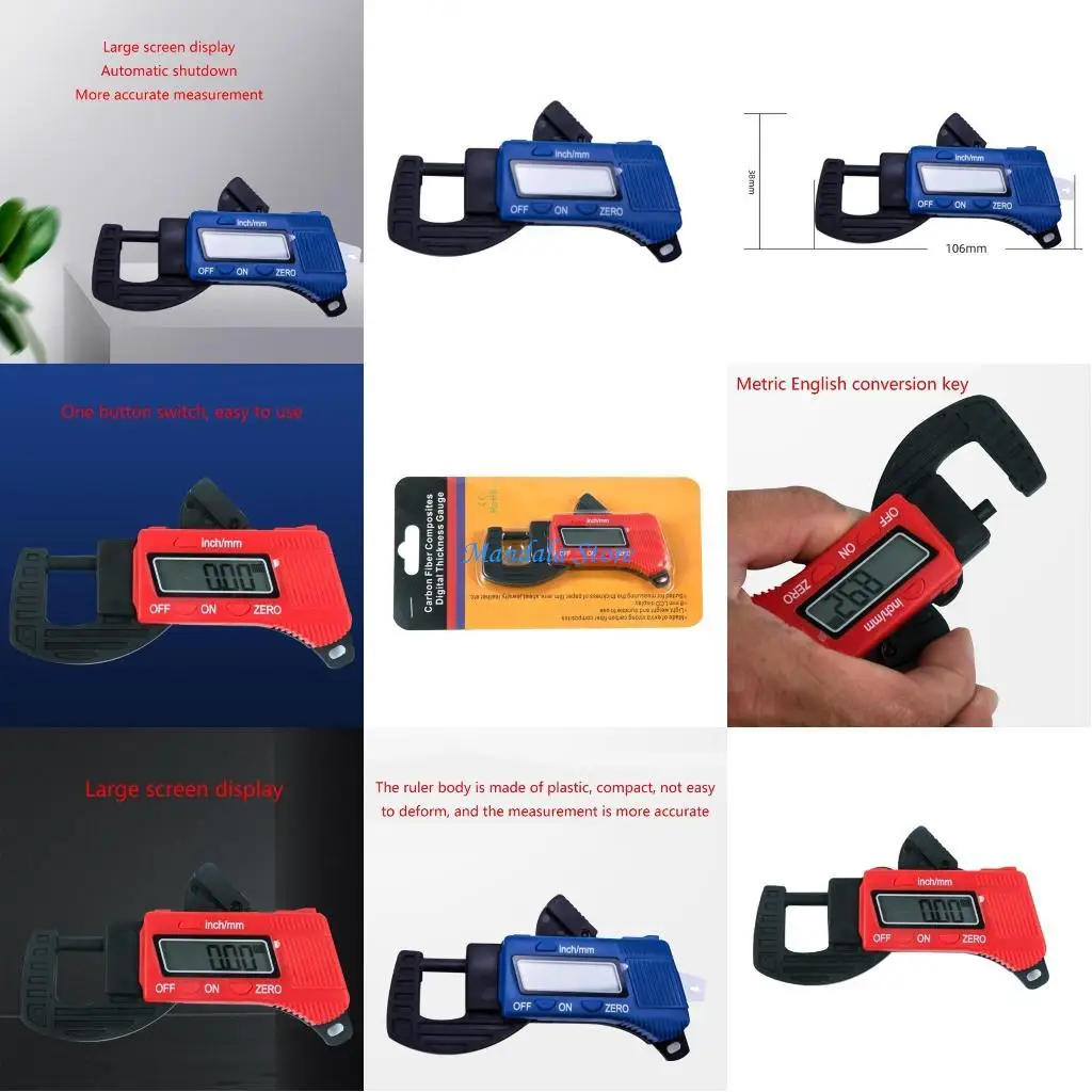 

U2JC Electronic Digital Dial Thickness Gauge 0-12.7mm for Jewelry Pearl Ruler Measure