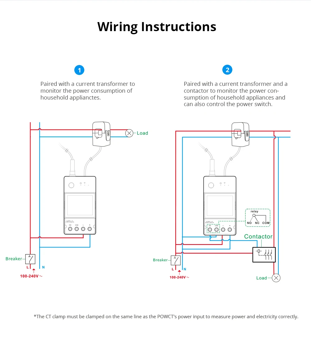 SONOFF POWCT POW Ring Smart Power Meter Non-contact Current Transformer Energy Moniter eWeLink APP Data Hold via Alexa Google