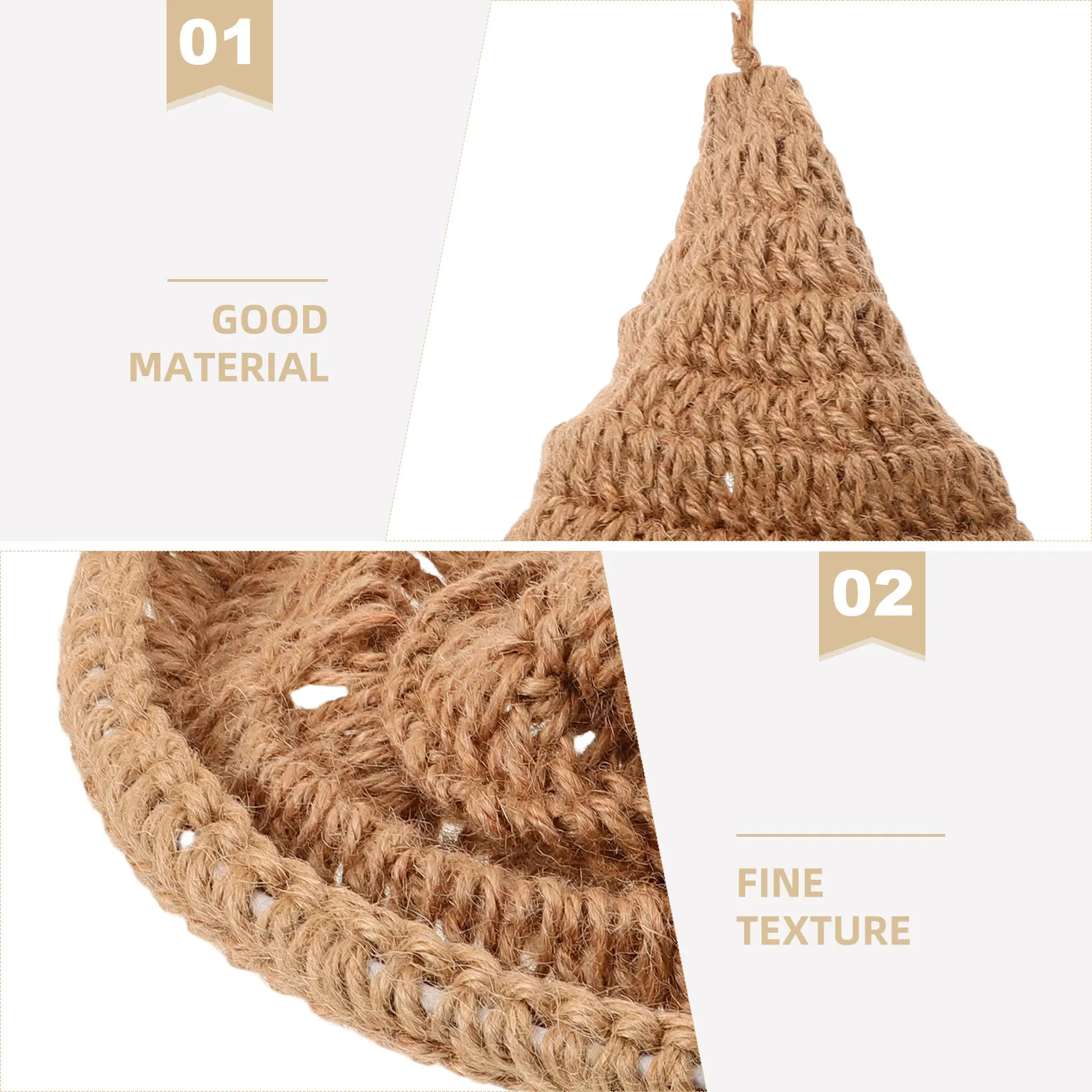 Natural Woven Lamp Shade Handwoven Jute Rope Pendant Light Cover Creative Wizard Hat Shape for Halloween Themed Events Living