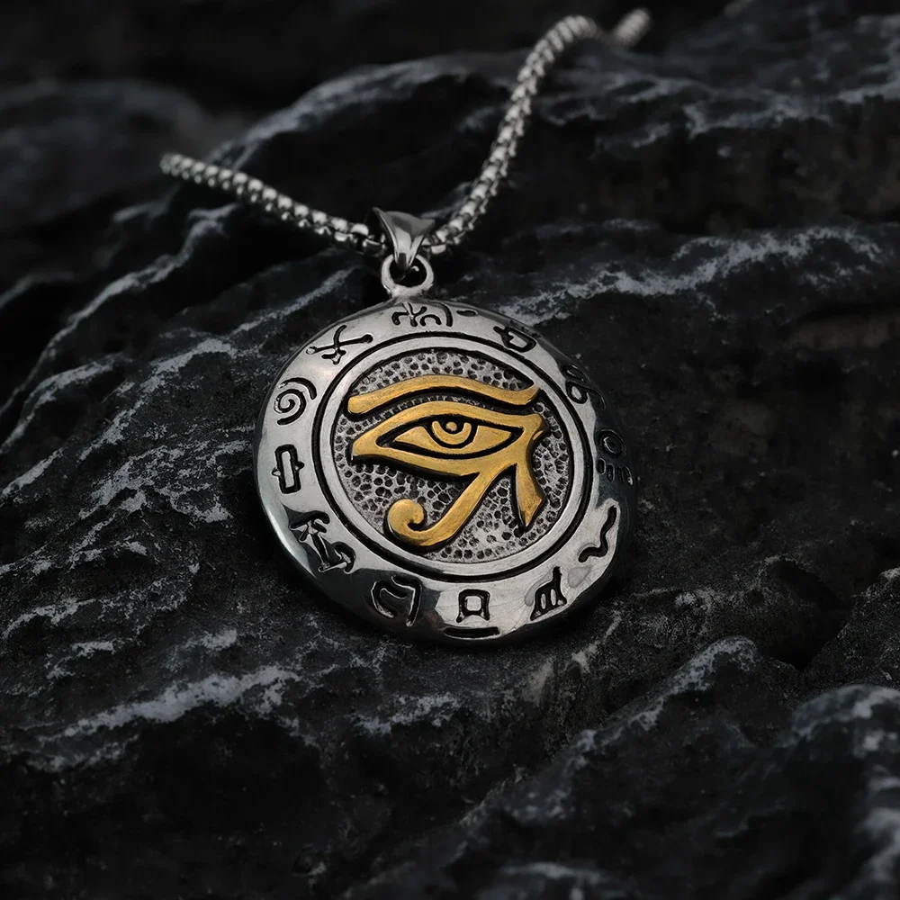 European and American Style Horus Retro Men's Pendant Evil Eye Fashion Necklace Jewelry Couple Pendant Holiday Gift Jewelry