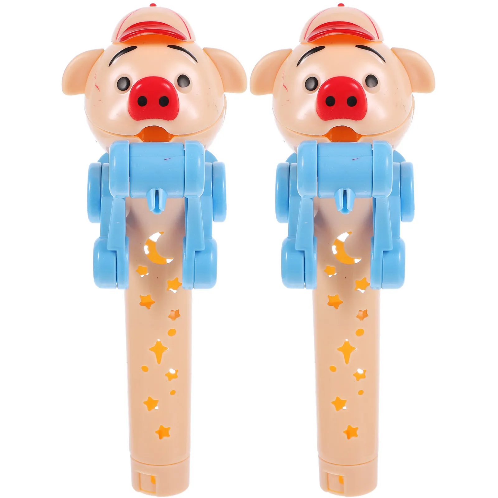 2Pcs Creative Lollipop Robot Case Press Button Opening Mouth Lollipop Holder for Children Portable Party Prank Favors Fun Candy