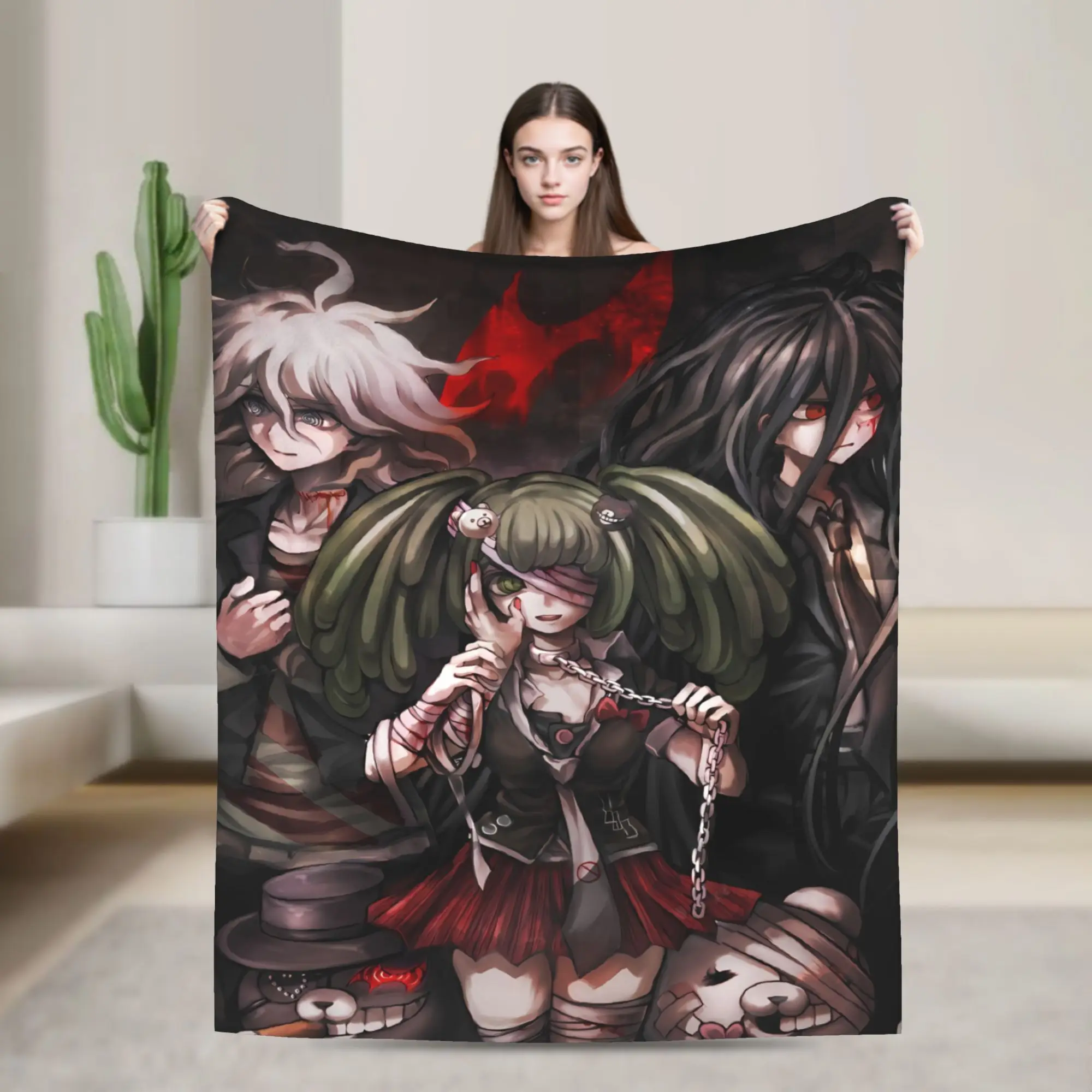 Super Warm Blanket Airplane Travel Nagito Komaeda The Ultimate Throw Blanket  Flannel Bedspread For Outdoor Funny Sofa Bed Cover