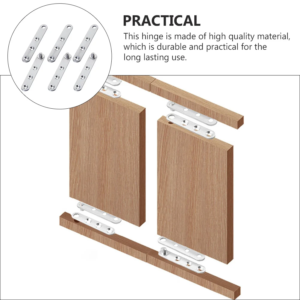 

6Pcs Simple Structured Furniture Hinge Easy to Install Remove Durable Cabinet Door Accessory Hinge Stainless Steel Door Hinges