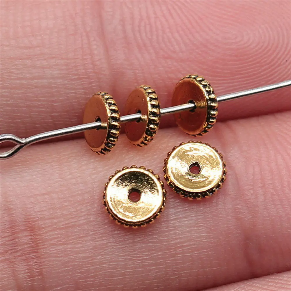 Hollow Gear Spacer Simple Round Flat Blank Disc Alloy For DIY Beaded Bracelet
