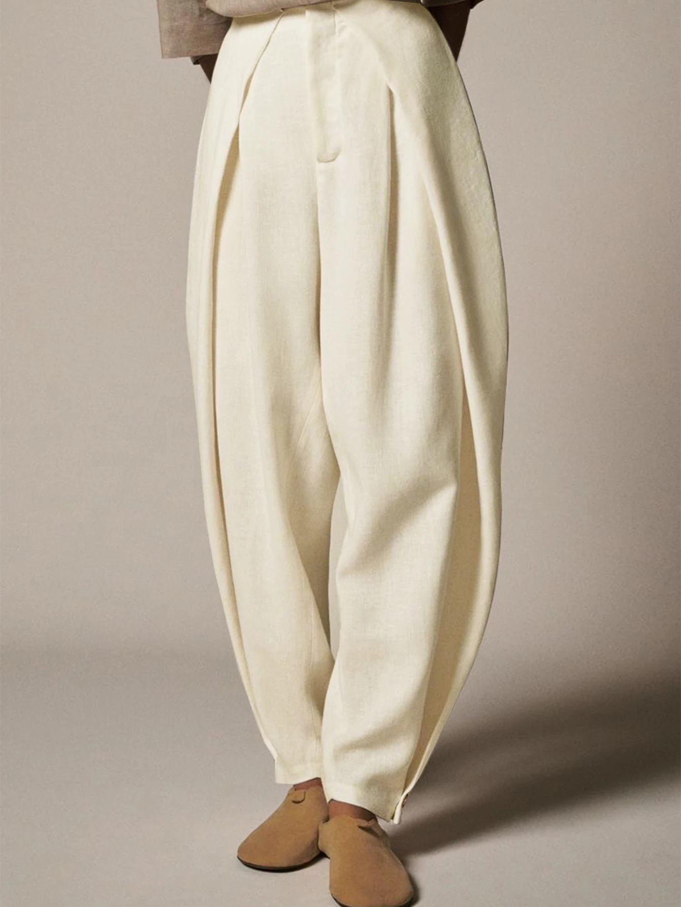 

2026 SS Men's Solid Woven High Waist Suit Pants,Loose Straight Leg, Elegant Casual Formal Trousers, Daily Business Commuter Wear