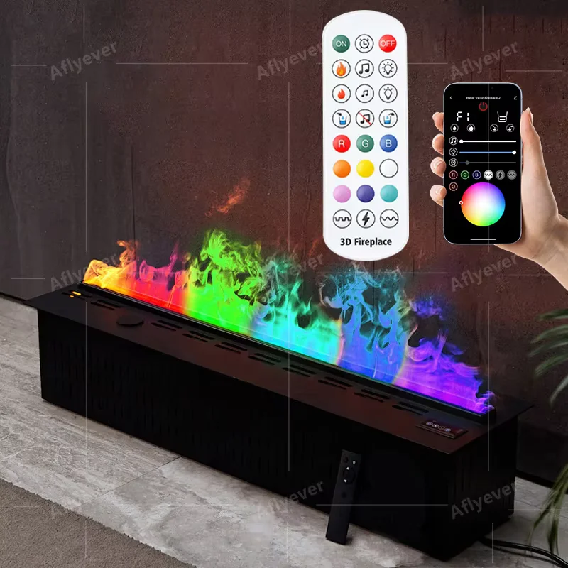 3D atomization fireplace simulation flame LED humidifier TV cabinet customized household embedded decorative fireplace