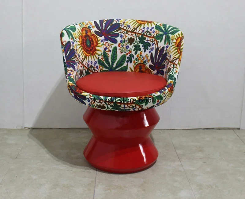 Nordic designer fiberglass tropical print wine glass chair