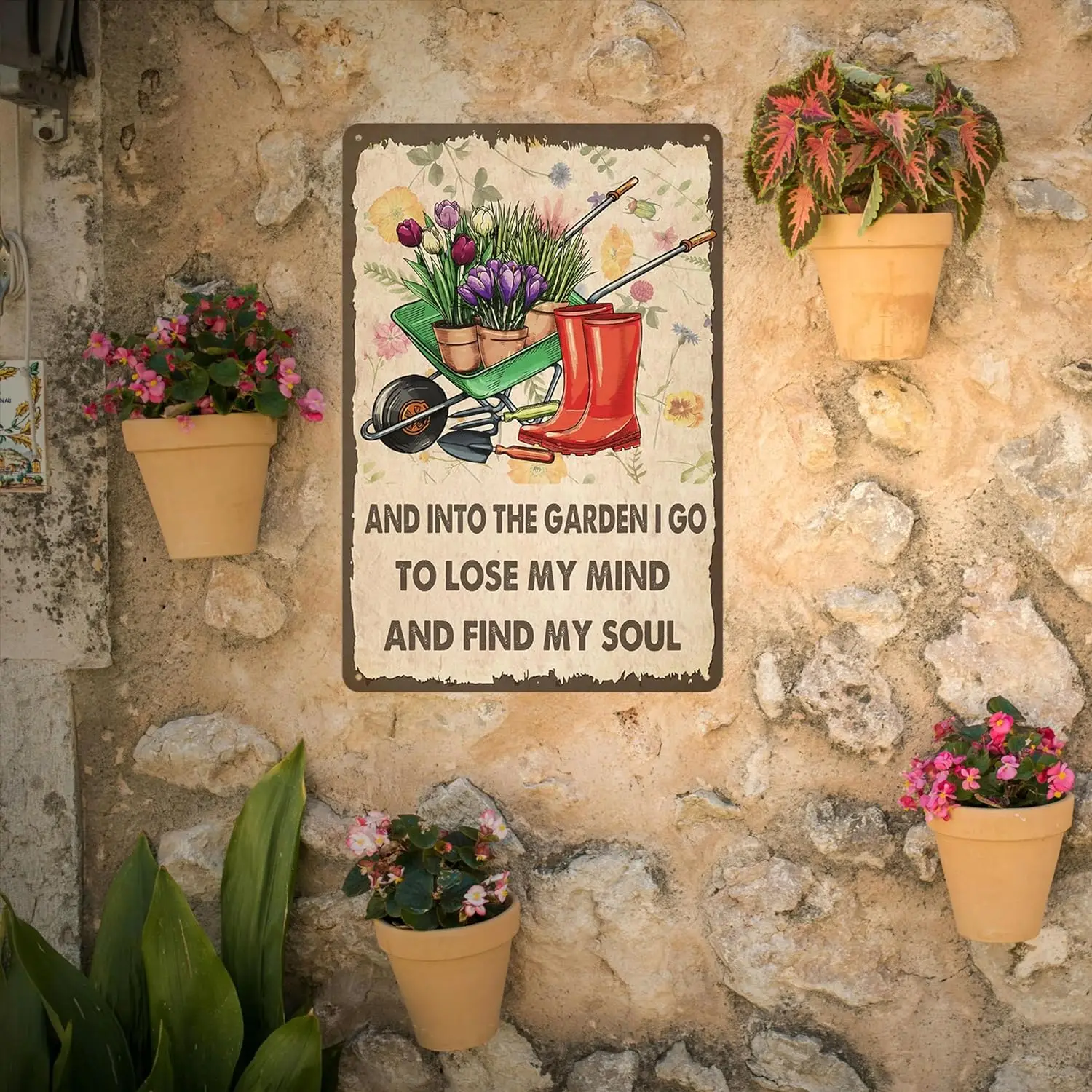 Funny Garden Signs I Go To Lose My Mind And Find My Soul Metal Tin Sign Gardens Signs Decorative Outdoor Yard Signs Decor 8x12 I