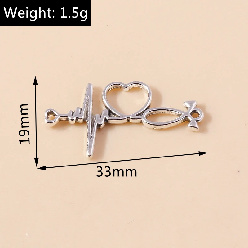 Leslie 20 Stück Legierung Medizinische Maschine Kit Charms Für Schmuck Machen DIY Handgemachte Krankenschwester Hut Spritze Stethoskop Anhänger – Detail 8