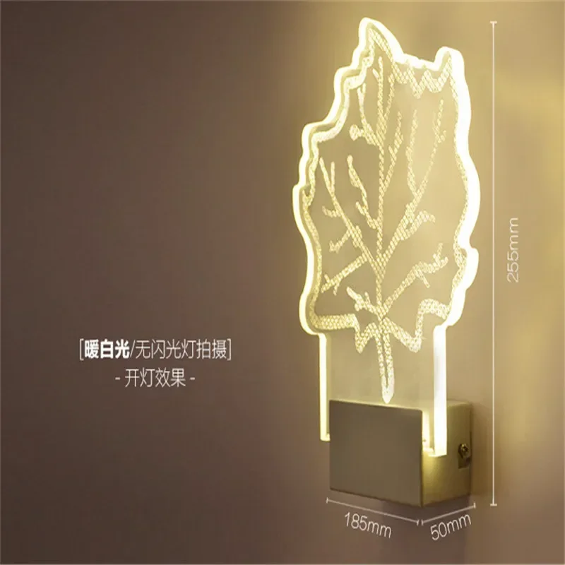Fashion Wall Lamp 5W Acrylic+Iron Wall Lights AC90v-265v LED Lights For Bedroom Foyer Bathroom Hallway