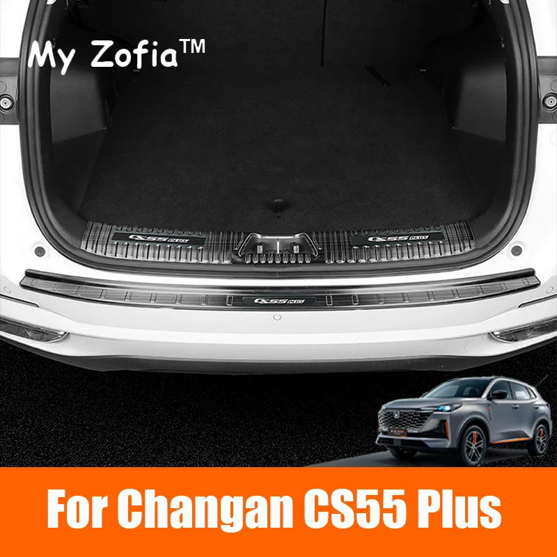 

For Changan CS55 PLUS 2023 2024 2025 Car Stainless steel trunk threshold guard plate anti-scratch Trim protection Accessories