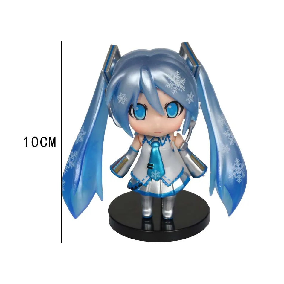 Anime New Hatsune Miku Figure Mini Character Ornaments Kawai Pink Green Hatsune Home desk Decoration giocattolo per adulti regalo di compleanno per