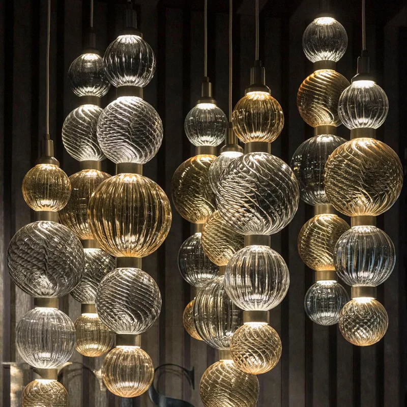 

Postmodern Restaurant Living Room Chandelier Retro Art Hotel Exhibition Hall, French Creative Glass Chandelier lamps aesthetic