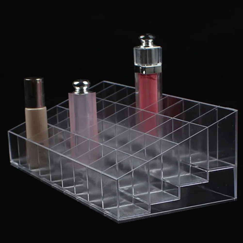 40 Slot Lipstick Organizer Transparent Makeup Storage Holder Cosmetic Display Stand for Vanity Countertop