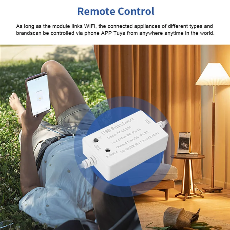 

AS60-4X Tuya USB умный переключатель WIFI контроллер универсальный таймер выключателя Smart Life для USB-приборов для Alexa Google Home