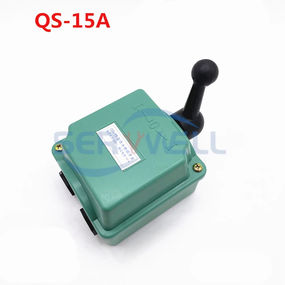 AC 380V 15A QS-15A Manual Forward Reversing Drum Cam Starter Changeover Switch Water Proof