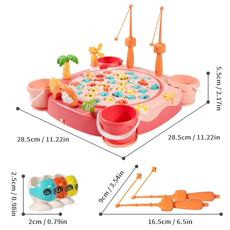 Crianças jogo de pesca magnética para crianças brinquedo de pesca elétrica tem música girando número jogo vara de peixe educação crianças brinquedo ao ar livre