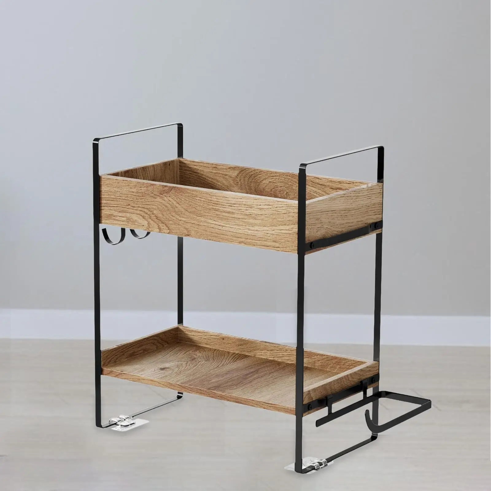 over The Toilet Storage Shelf with hook, Spice Rack Space Saving 2 Layer Toilet Rack Storage Rack for Office