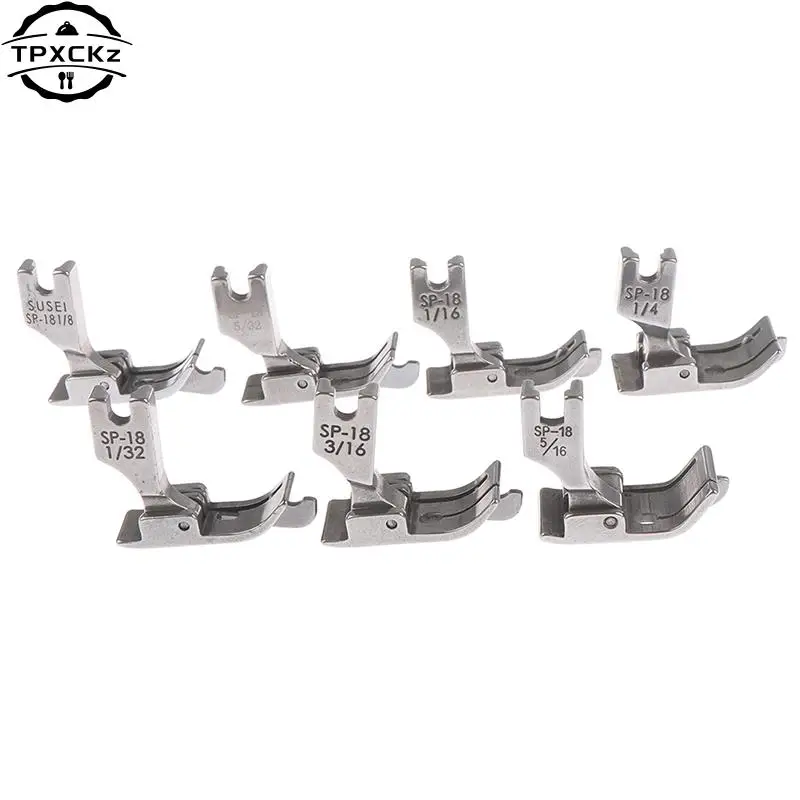 1PC 1/4 1/8 3/8 1/16 3/16 5/16 1/32 Metal Presser Foot SP-18 Industrial Sewing Machine Flat Car Moving Edge Single Needle Flat