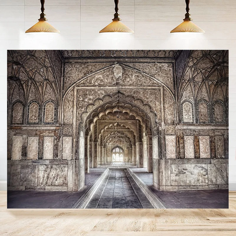 

Photography Backdrop For India Palace Cas Magal Red Fort Hall Ethnic Wall Decor Historic Building Background Wedding Shot Poster