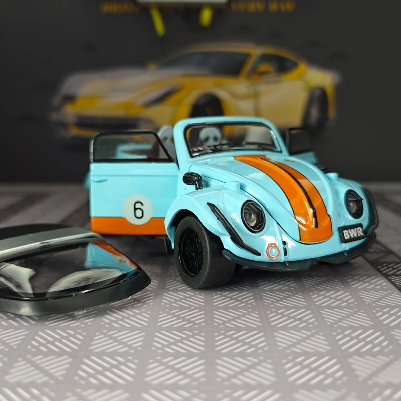 

1:32 Volkswagen Beetle modified alloy car model, doors and engine hood, trunk can be opened rich details, fine workmanship