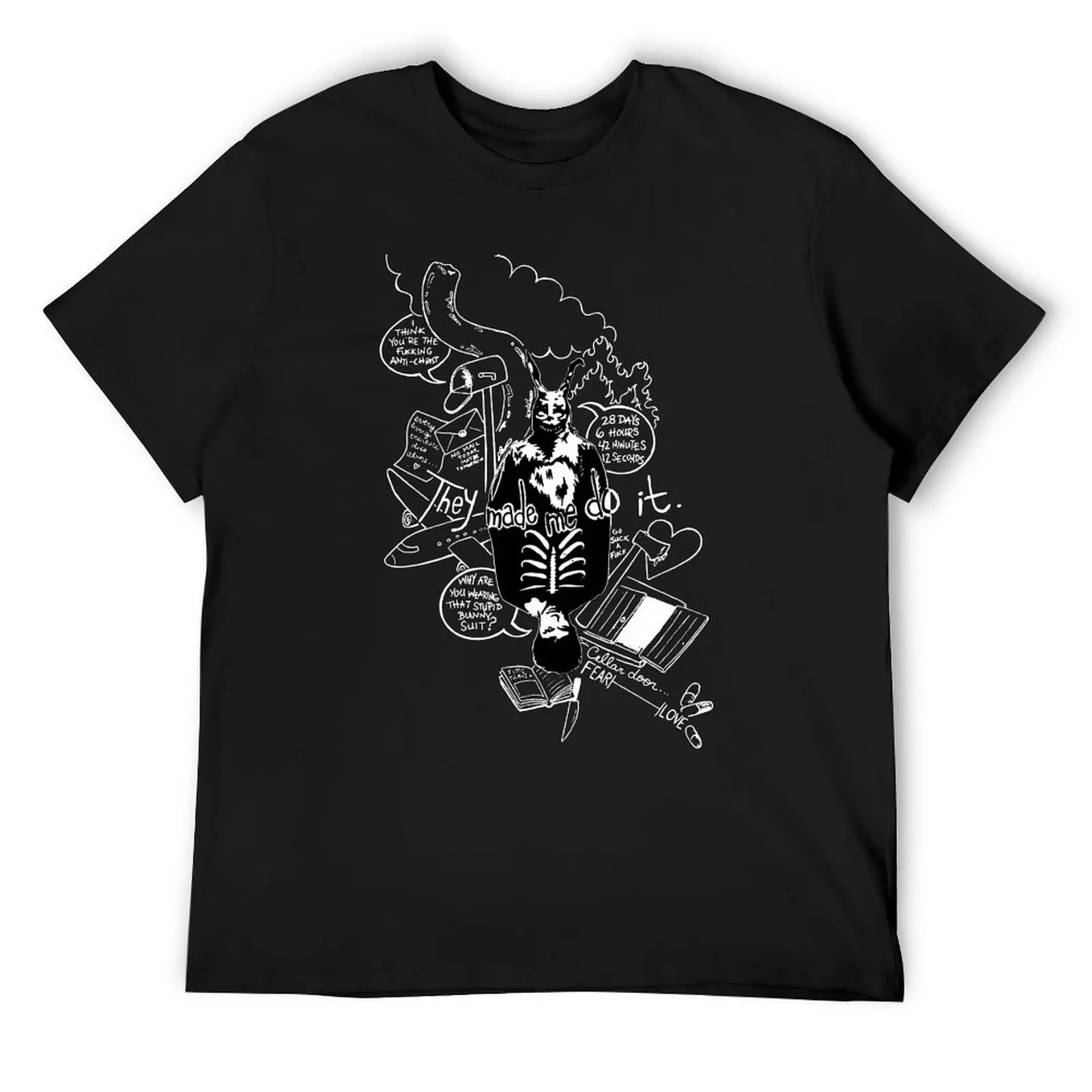 Donnie Darko (Black Background) T-Shirt for a boy anime t shirts cheap stuff vintage anime shirt Men's clothing