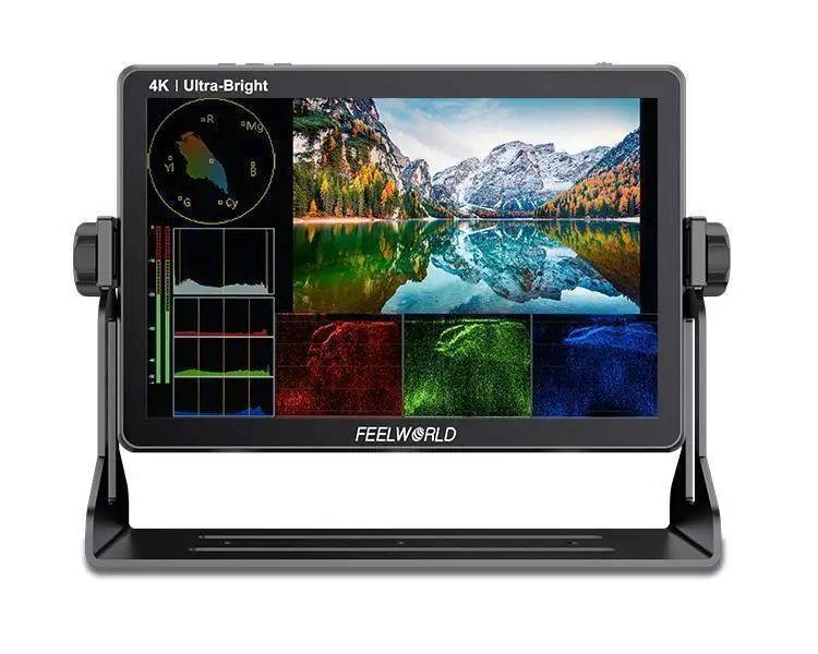FEELWORLD LUT11S 10,1 pulgadas 2000nit pantalla táctil IPS ultrabrillante 3DLUT 3G-SDI HDMI DSLR cámara Monitor de campo con F970 externo