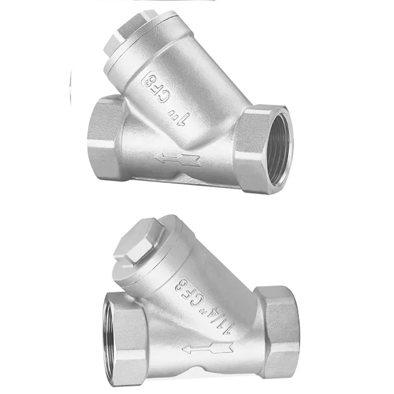 Filtro a forma di Y in acciaio inossidabile 304 DN50 Filettatura interna Filettatura a rete per tubazioni Valvola per schermo filtrante 316L 6/4 minuti 1 pollice