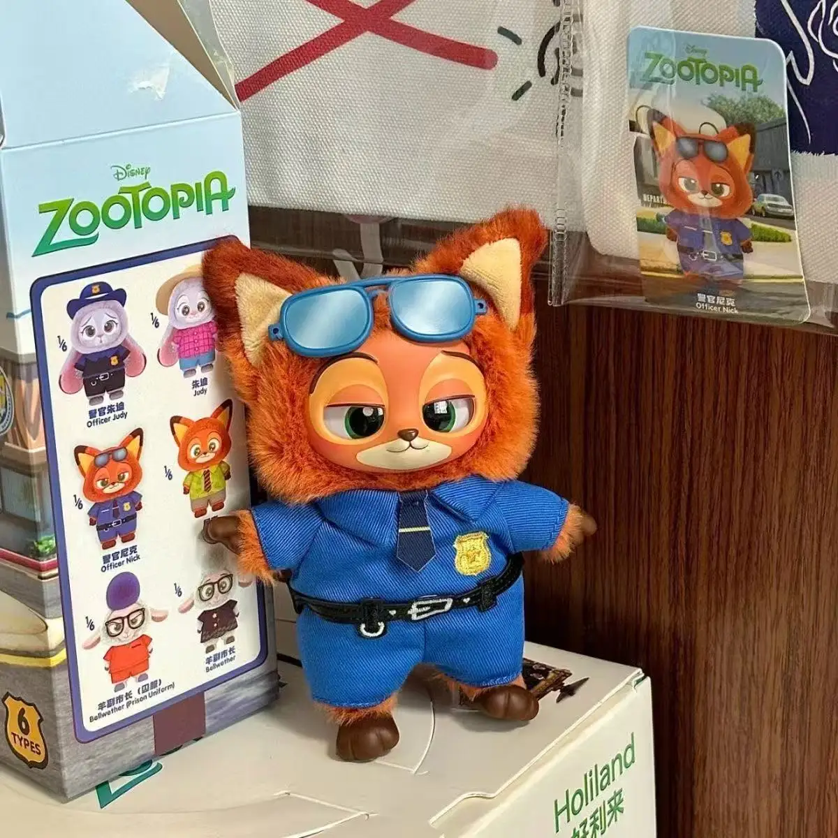 Nova série completa Zootopia de 6 bonecas de pelúcia em caixa, bonecas da moda, pingentes, mochilas e acessórios